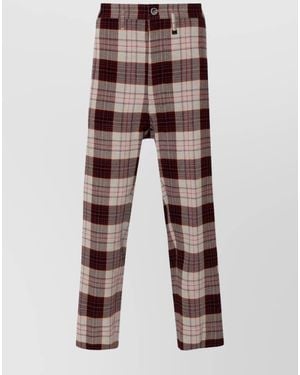 Vivienne Westwood Checked Cropped Slim-Leg Trousers - Red