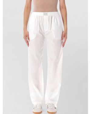 Sporty & Rich Cotton Poplin Relaxed-Fit Pyjama Bottoms - White