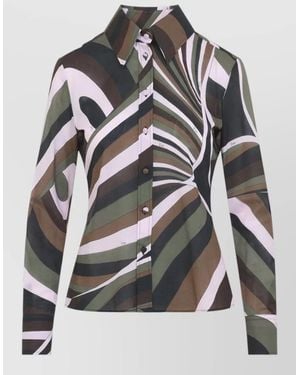 PUCCI Printed Cotton Slim-Fit Long-Sleeve Shirt - Grey