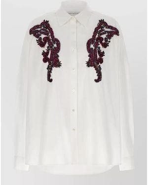 Dries Van Noten Casia Shirt Collar Embellished Long Sleeve Relaxed - Multicolor