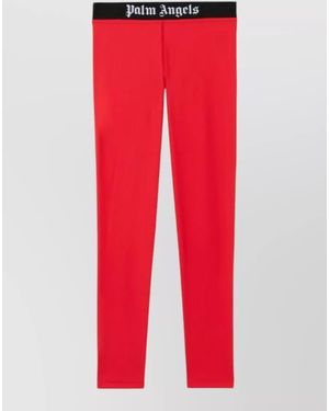 Palm Angels Logo Sport Leggings Elastic Waistband Stretch - Red