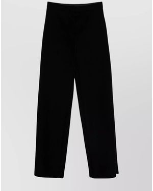 Sportmax Velvet High-Rise Wide-Leg Trousers - Black