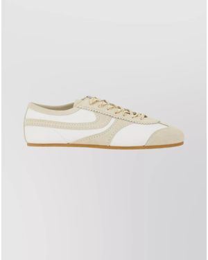 Dries Van Noten Leather Low-Top Trainers - Metallic