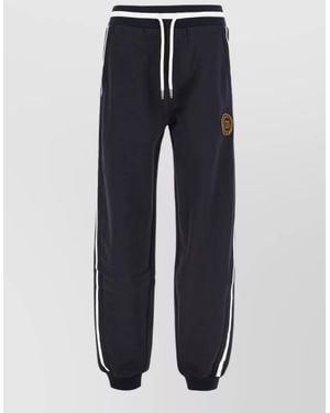 Dolce & Gabbana Cotton Joggers Elastic Waistband Ribbed Cuffs - Blue
