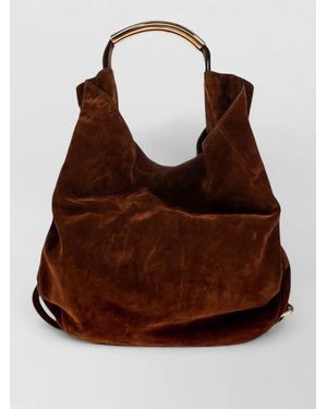 Moschino Shoulder Bag Adjustable Strap Tone Hardware - Brown