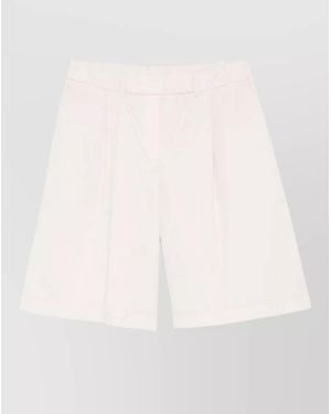 Via Masini 80 Pleated Knee-Length Shorts - Natural