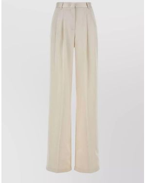 ANDAMANE Satin High-Rise Wide-Leg Trousers - White