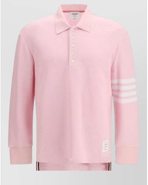 Thom Browne Cotton Polo Shirt - Pink