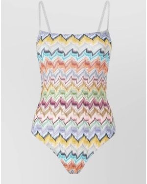 Missoni One Piece Swimsuit Open Back High Leg - Grey