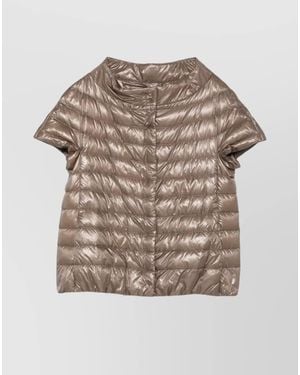 Herno Quilted Short-Sleeve Puffer Gilet - Grey