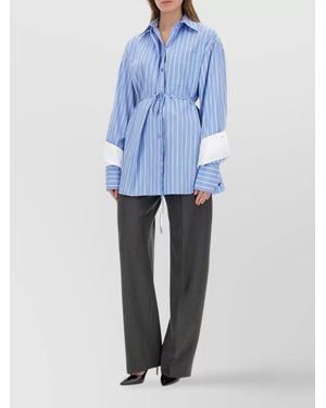 Sportmax Oversized Cotton Shirt - Blue