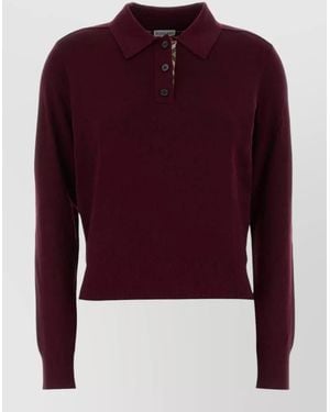 Burberry Wool Polo Shirt - Red