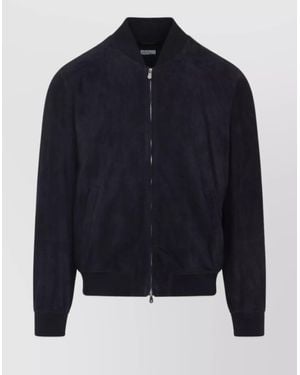 レザージャケット・コート BRUNELLO CUCINELLI PADDED BOMBER JACKET IN LEATHER BRUNELLO CUCINELLI Leather Bomber Jacket for Men | MR PORTER