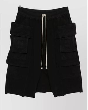Rick Owens Cotton Drop-Crotch Cargo Bermuda Shorts - Black
