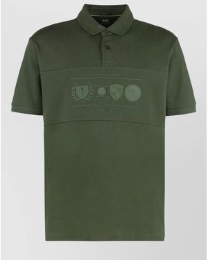 BOSS Percy Heritage Cotton Polo Short Sleeves - Green