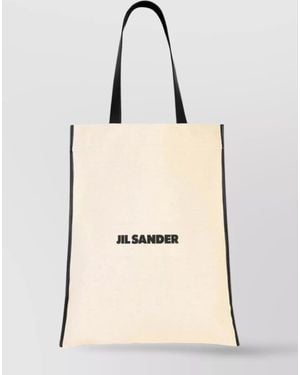 Jil Sander Canvas Logo-Print Tote Bag - Natural