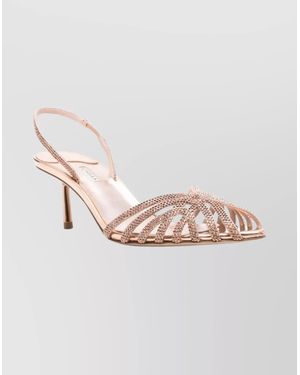 Le Silla Crystal-Embellished Metallic Sandals - Pink