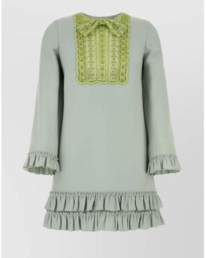 Valentino Garavani Silk Blend Mini Dress - Green
