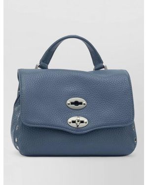 Zanellato Shoulder Bag Adjustable Strap Metal Hardware - Blue