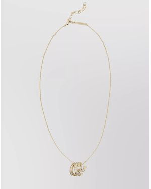 Ferragamo Multi-Layered Crystal Pendant Necklace - White