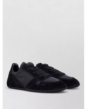 Rick Owens Low Top Trainers Suede Panels Rubber Sole - Black