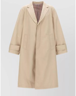 Thom Browne Single Breasted Trench Coat - Natural