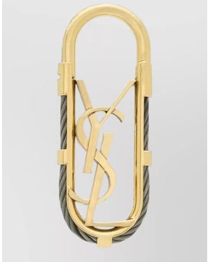 Saint Laurent Metal Cable Key Ring - Metallic