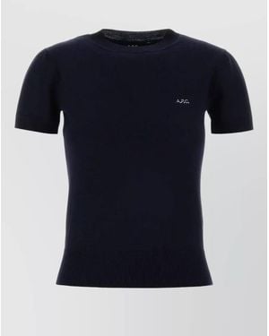 A.P.C. Wool Blend Gia Jumper Short Sleeves - Blue