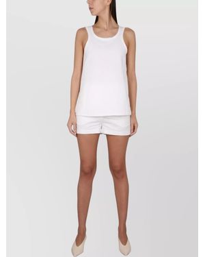 Max Mara Regular-Fit Linen-Cotton Tank Top - White