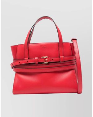 Moschino Double Belt Shoulder Bag With Top Handles - Red