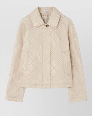 Burberry Quilted Single-Breasted Jacket - Natural