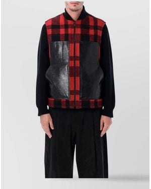 Junya Watanabe Wool Checked Zip-Up Vest - Blue