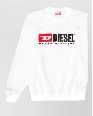 DIESEL Organic Cotton Crewneck Sweatshirt Long Sleeves - White