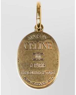 Celine Brass Charm Brooch - Metallic