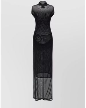 Jean Paul Gaultier Flocked Sleeveless Maxi Dress - White