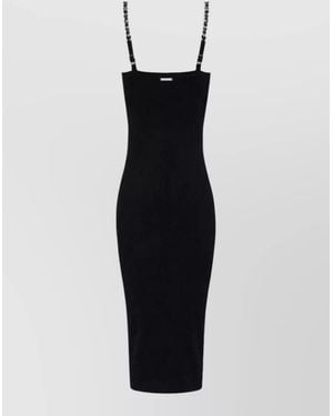 Michael Kors Stretch Knit Slim-Fit Midi Dress - White