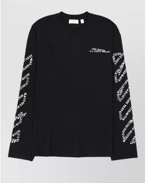 Off-White c/o Virgil Abloh Long Sleeve Graphic Crew Neck T Shirt - Black