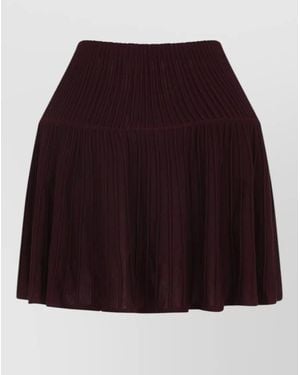 Alaïa Wool Pleated Mini Skirt - Purple