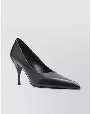 Prada Stiletto Heel Leather Pumps - Black