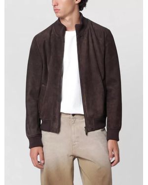 Salvatore Santoro Suede Bomber Jacket - Brown