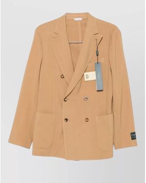 Boglioli Wool Double Breasted Jacket Suit - Natural