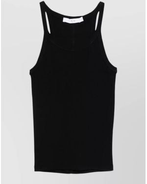 IRO Ribbed Scoop Neck Sleeveless Tank Top - Black