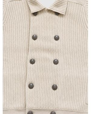 Brunello Cucinelli Cashmere Bomber Jacket - Natural