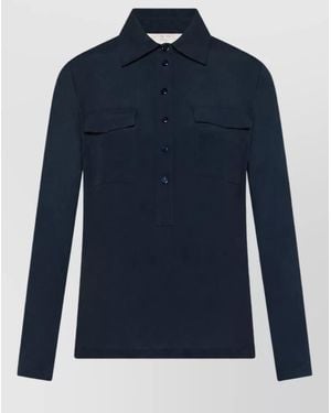 SEVENTY VENEZIA Long-Sleeve Polo Shirt - Blue