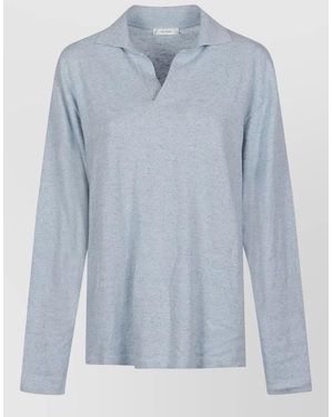 The Row Niosa Top Collar Detail Long Sleeves - Blue