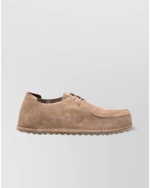 Birkenstock Suede Lace-Up Trainers - Natural