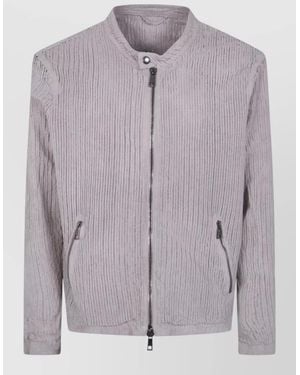 Giorgio Brato Leather Bomber Jacket - Grey