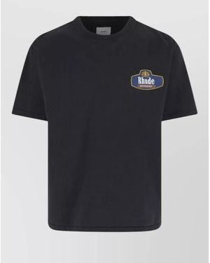 Rhude Printed Cotton Crewneck Short-Sleeve T-Shirt - Black