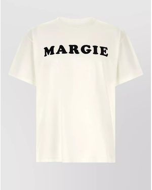 MM6 by Maison Margiela Arc Logo Crew Neck Graphic T Shirt - Natural