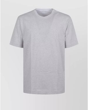 Eleventy Crew Neck T-Shirt Contrasting Profiles - Grey